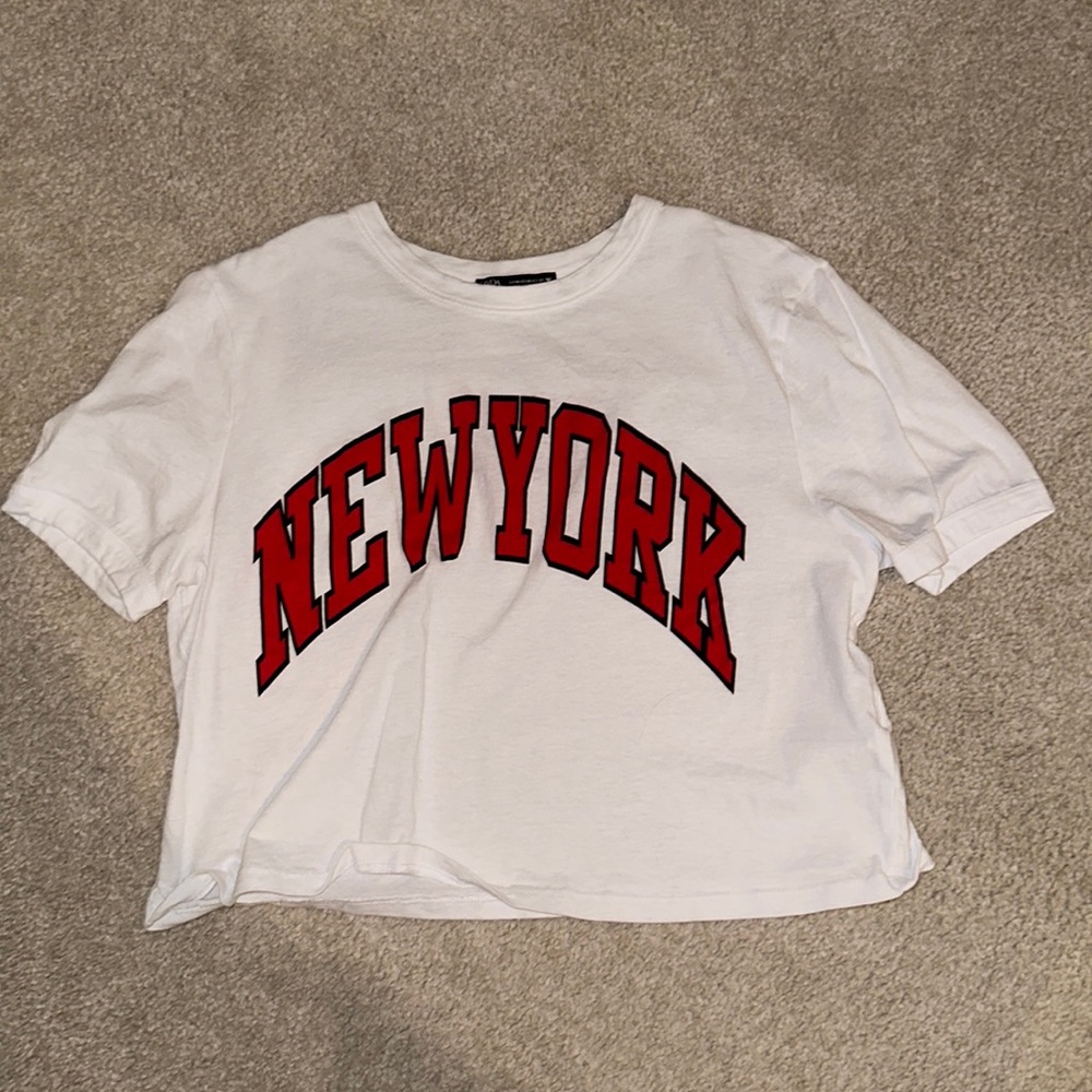 ZARA CROPPED NEW YORK TEE